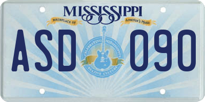 MS license plate ASD090