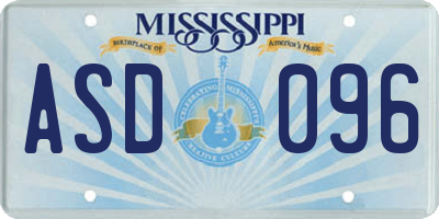 MS license plate ASD096