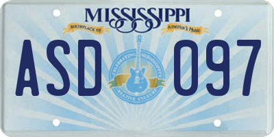 MS license plate ASD097