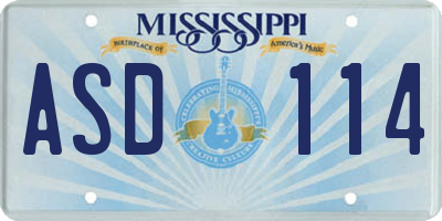 MS license plate ASD114