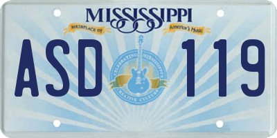 MS license plate ASD119