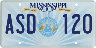 MS license plate ASD120