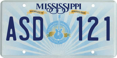 MS license plate ASD121