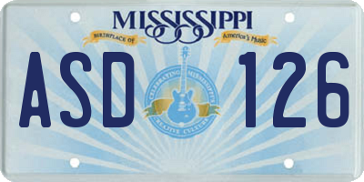 MS license plate ASD126