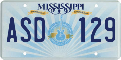 MS license plate ASD129