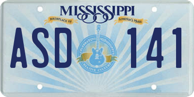 MS license plate ASD141