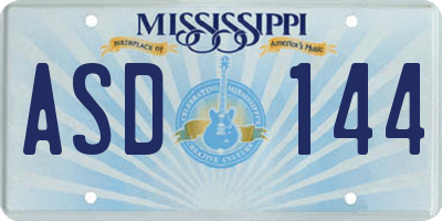 MS license plate ASD144