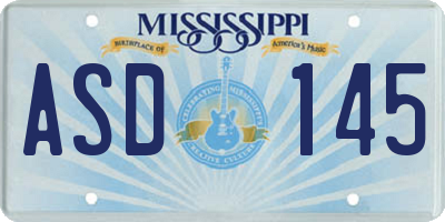 MS license plate ASD145