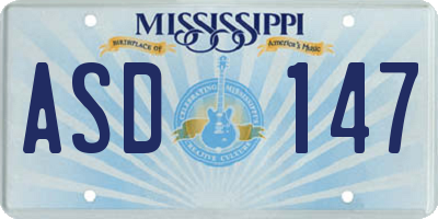 MS license plate ASD147