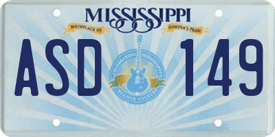 MS license plate ASD149