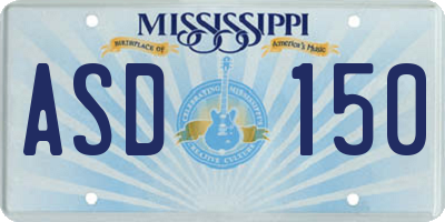 MS license plate ASD150