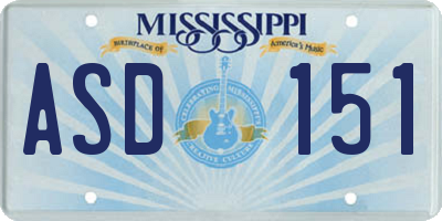 MS license plate ASD151