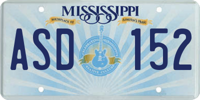 MS license plate ASD152