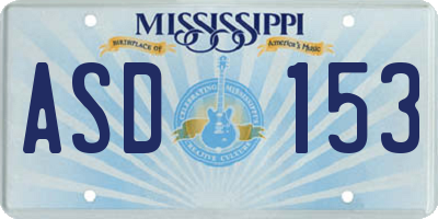 MS license plate ASD153