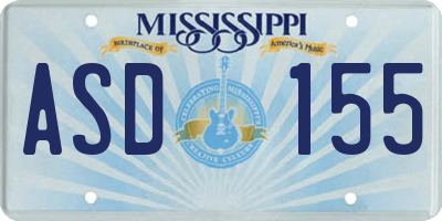 MS license plate ASD155