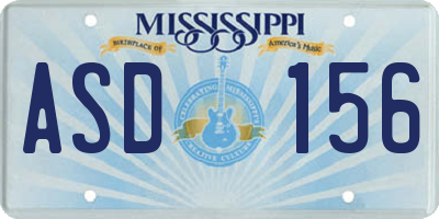 MS license plate ASD156