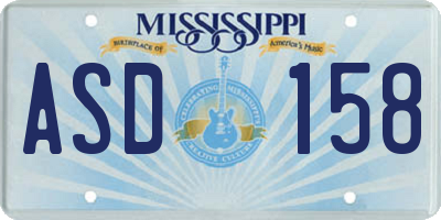 MS license plate ASD158