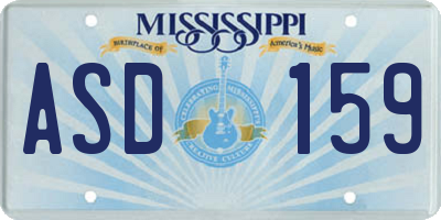 MS license plate ASD159