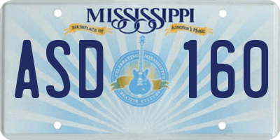 MS license plate ASD160