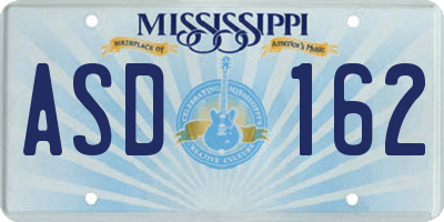 MS license plate ASD162