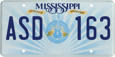 MS license plate ASD163