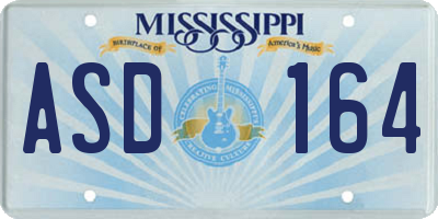 MS license plate ASD164