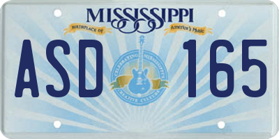 MS license plate ASD165