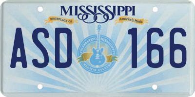 MS license plate ASD166