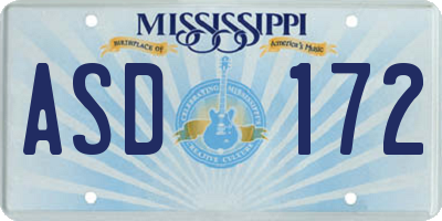 MS license plate ASD172