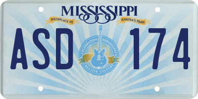 MS license plate ASD174