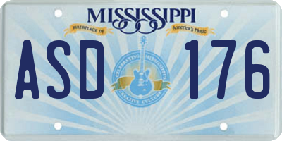 MS license plate ASD176