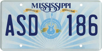 MS license plate ASD186