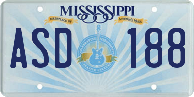 MS license plate ASD188