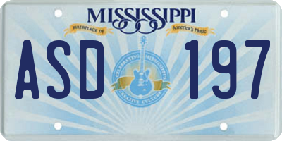 MS license plate ASD197