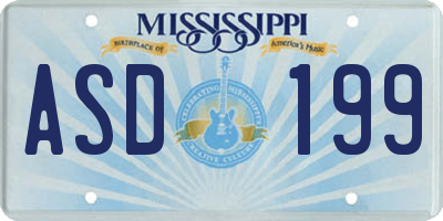 MS license plate ASD199