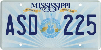 MS license plate ASD225