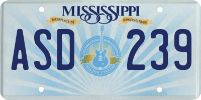 MS license plate ASD239