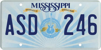 MS license plate ASD246