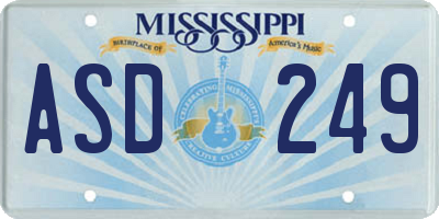 MS license plate ASD249