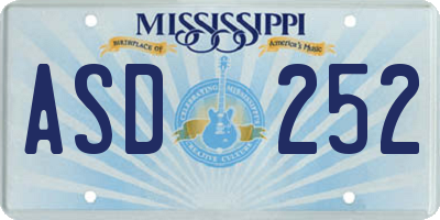 MS license plate ASD252