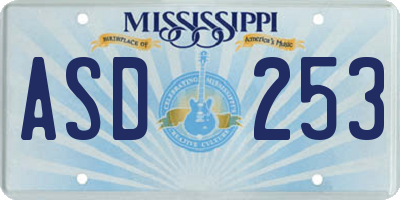 MS license plate ASD253