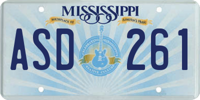 MS license plate ASD261