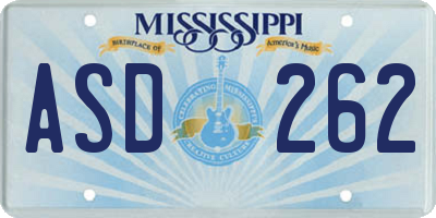 MS license plate ASD262