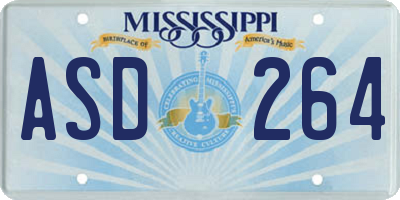 MS license plate ASD264