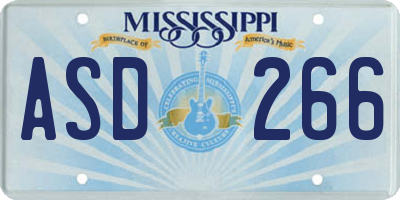 MS license plate ASD266