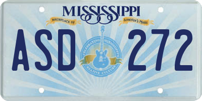 MS license plate ASD272