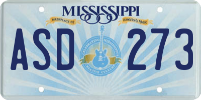 MS license plate ASD273