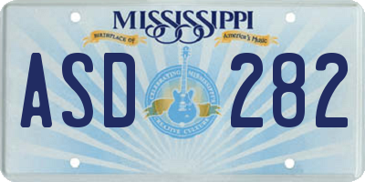 MS license plate ASD282