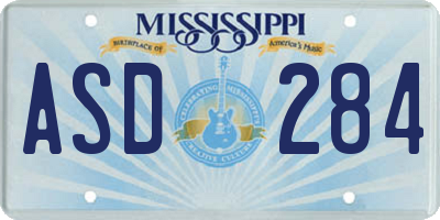 MS license plate ASD284