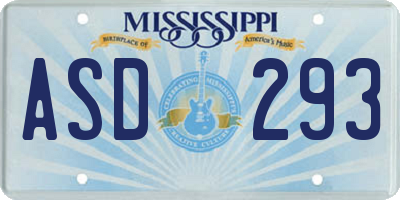 MS license plate ASD293